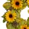 24" Yellow Sunflower & Pinecone Fall Harvest Wreath